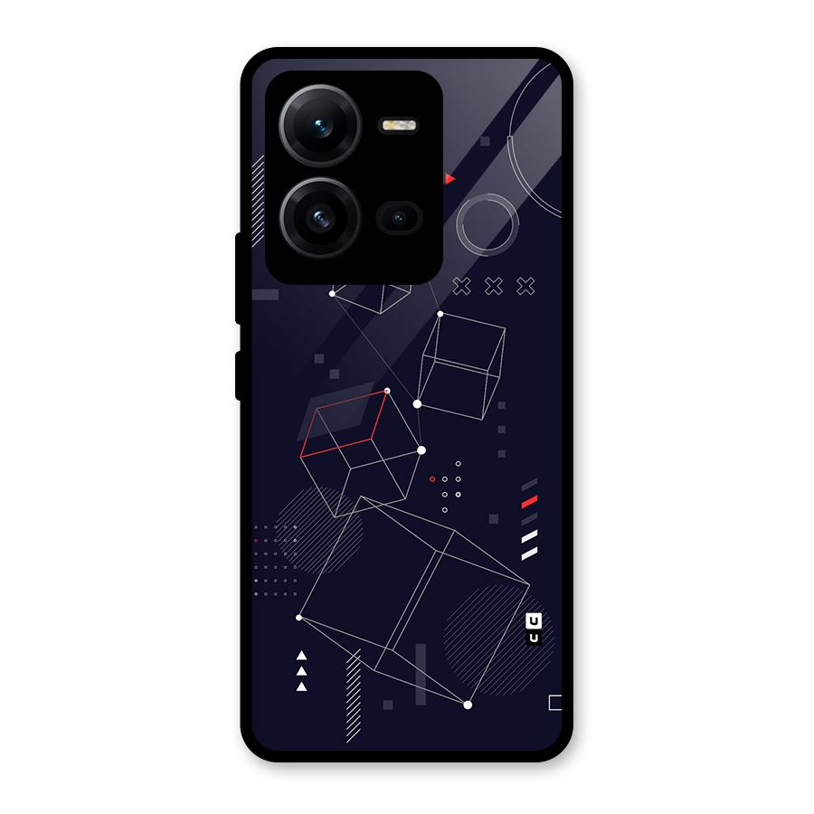 Royal Abstract Shapes Glass Back Case for Vivo V25