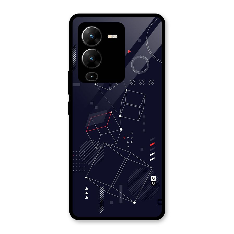 Royal Abstract Shapes Glass Back Case for Vivo V25 Pro