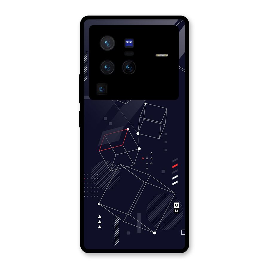 Royal Abstract Shapes Glass Back Case for Vivo X80 Pro