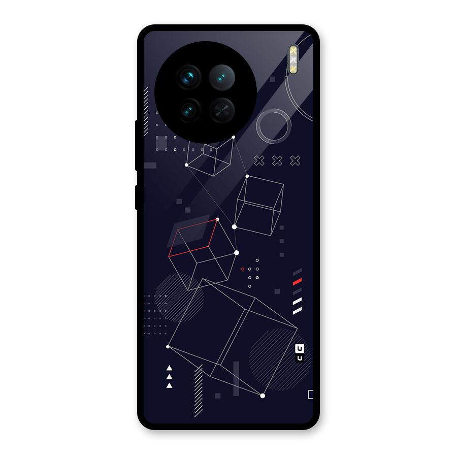Royal Abstract Shapes Glass Back Case for Vivo X90