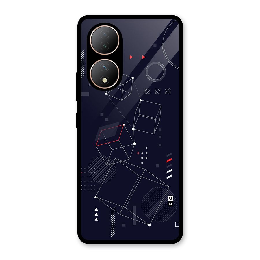 Royal Abstract Shapes Glass Back Case for Vivo Y100A