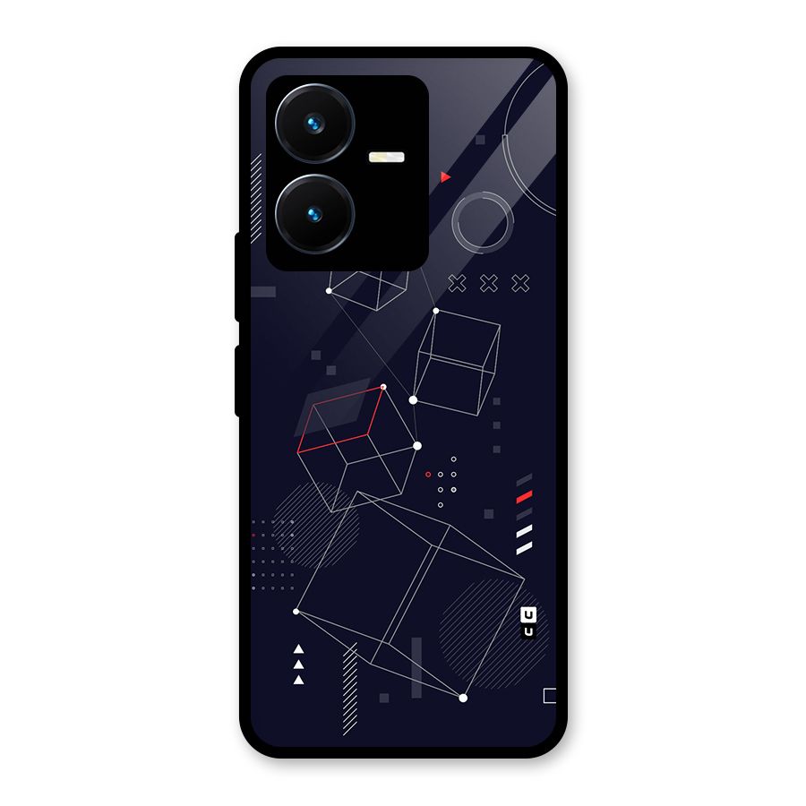 Royal Abstract Shapes Glass Back Case for Vivo Y22s