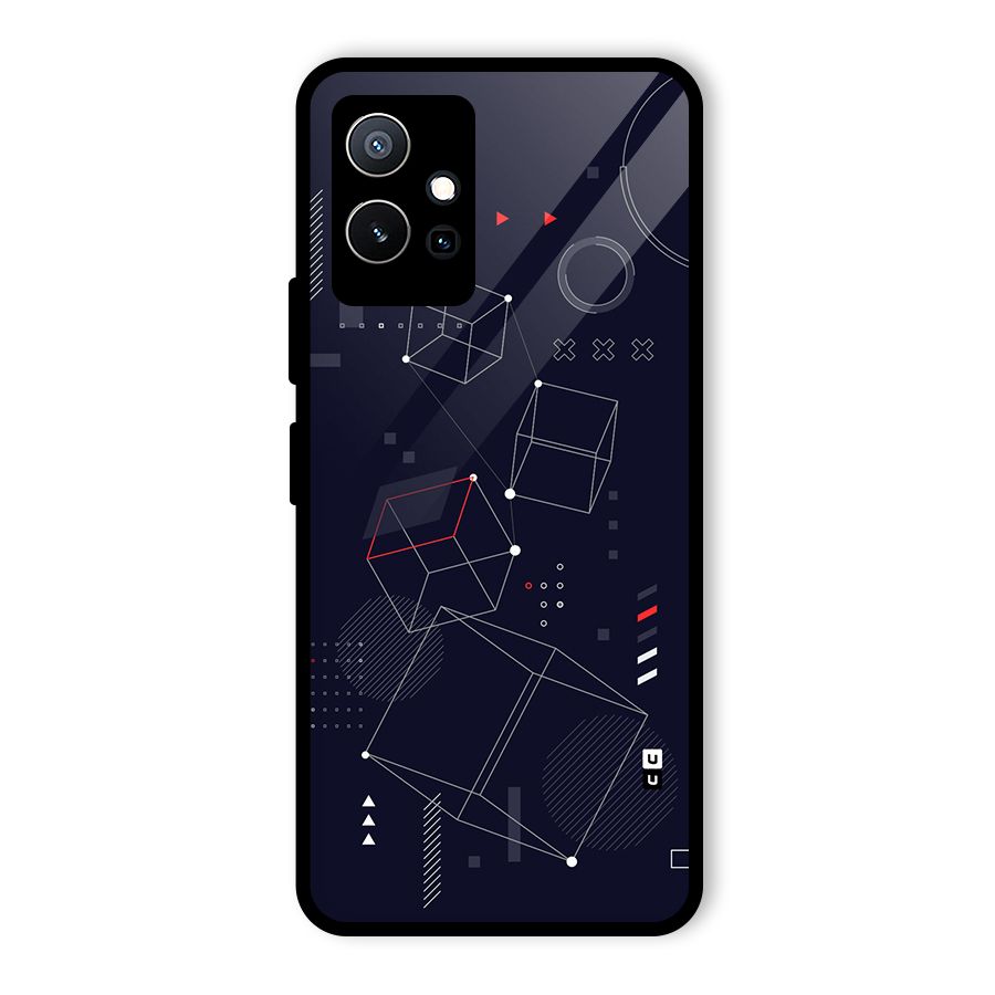 Royal Abstract Shapes Glass Back Case for Vivo Y75 5G