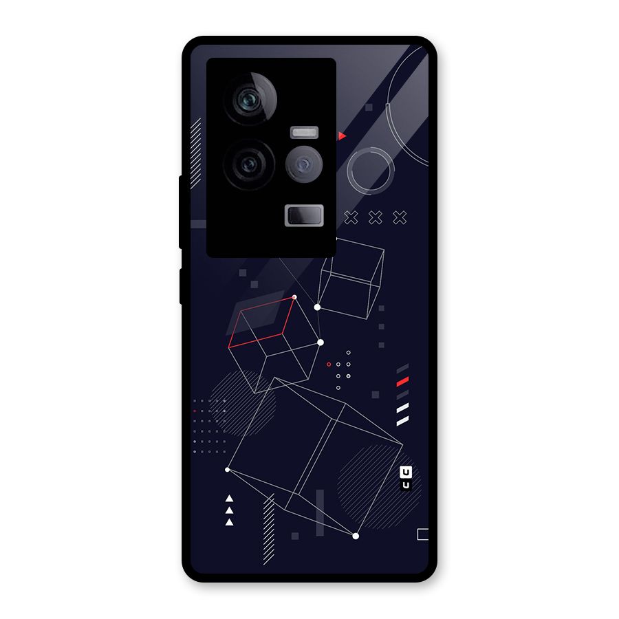 Royal Abstract Shapes Glass Back Case for Vivo iQOO 11 5G