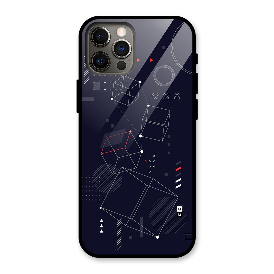 Royal Abstract Shapes Glass Back Case for iPhone 12 Pro