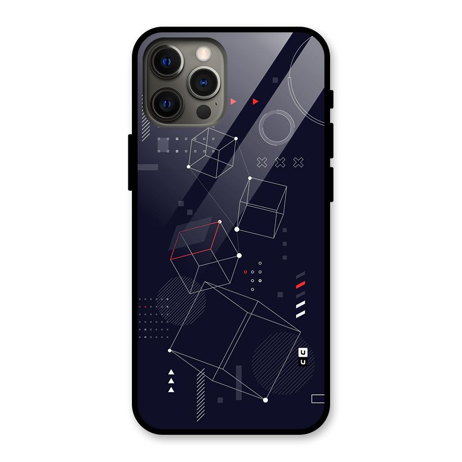 Royal Abstract Shapes Glass Back Case for iPhone 12 Pro Max