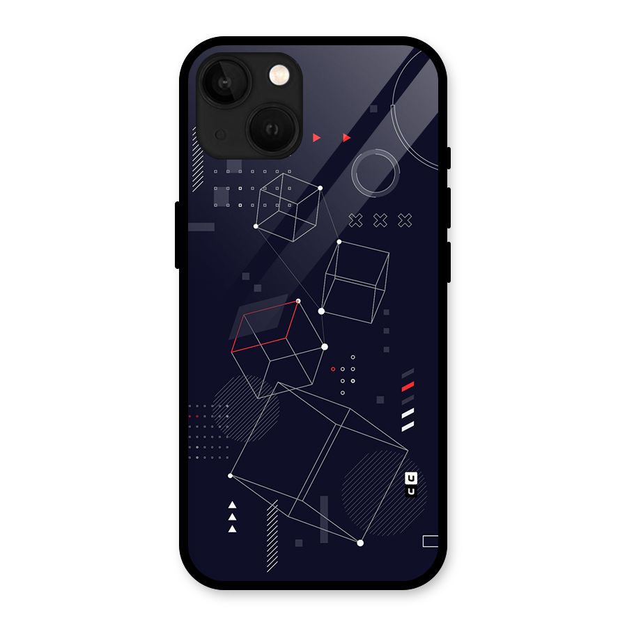 Royal Abstract Shapes Glass Back Case for iPhone 13