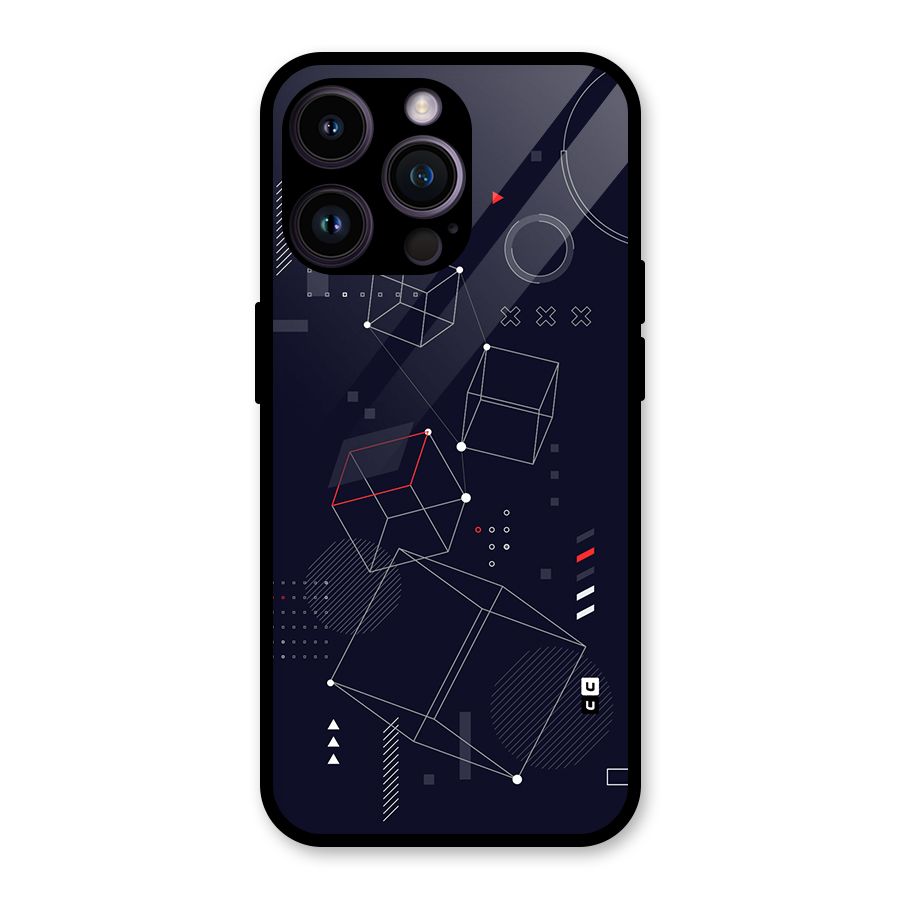 Royal Abstract Shapes Glass Back Case for iPhone 14 Pro Max