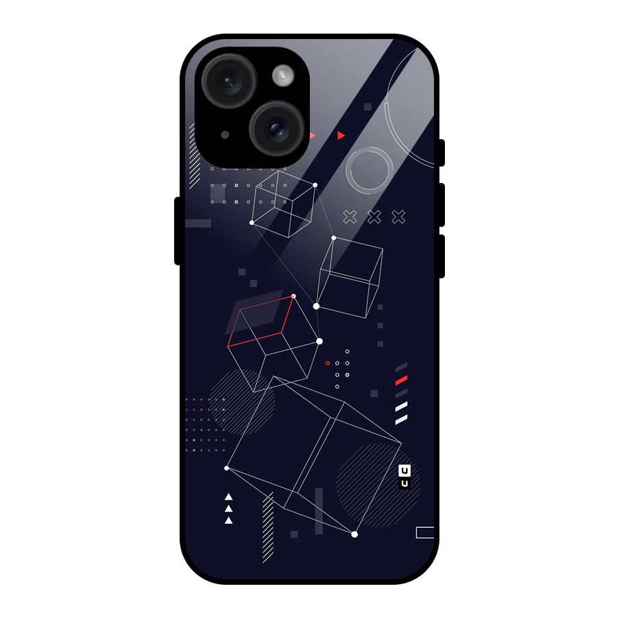 Royal Abstract Shapes Glass Back Case for iPhone 15