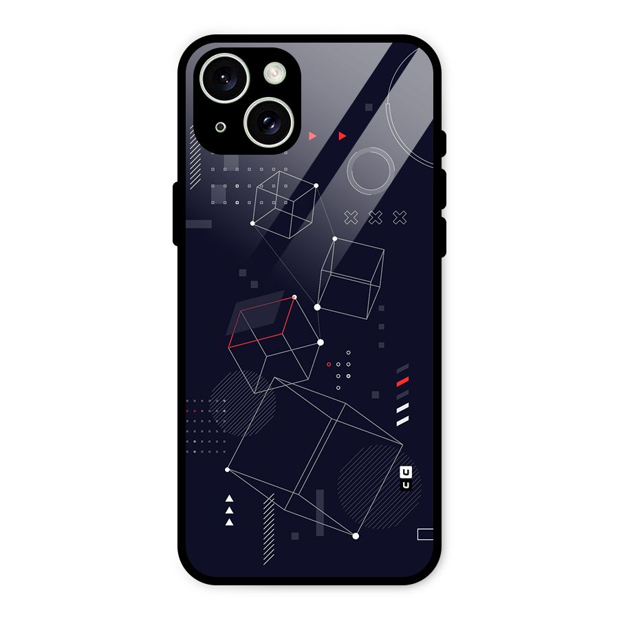 Royal Abstract Shapes Glass Back Case for iPhone 15 Plus