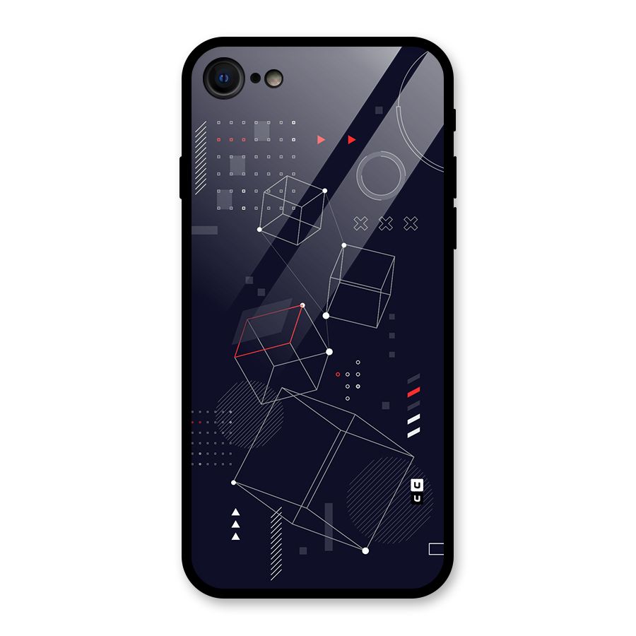 Royal Abstract Shapes Glass Back Case for iPhone 7