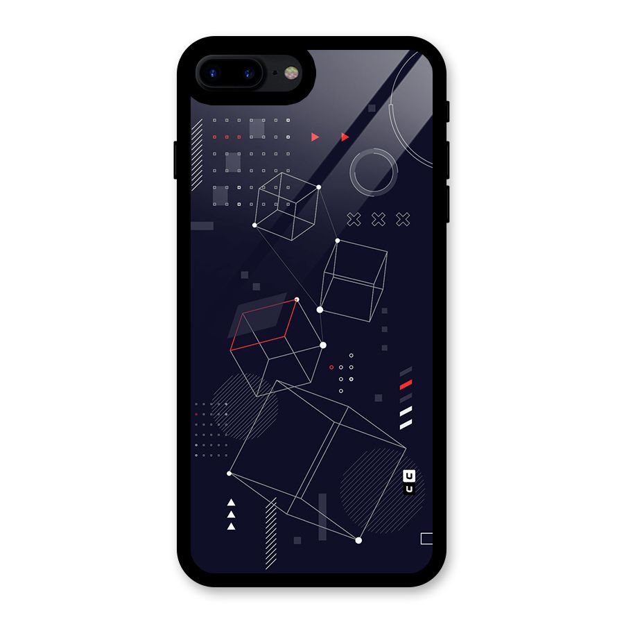 Royal Abstract Shapes Glass Back Case for iPhone 8 Plus