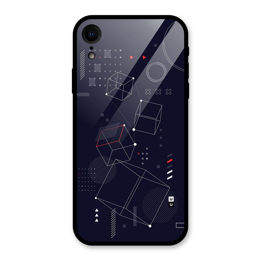 Royal Abstract Shapes Glass Back Case for iPhone XR