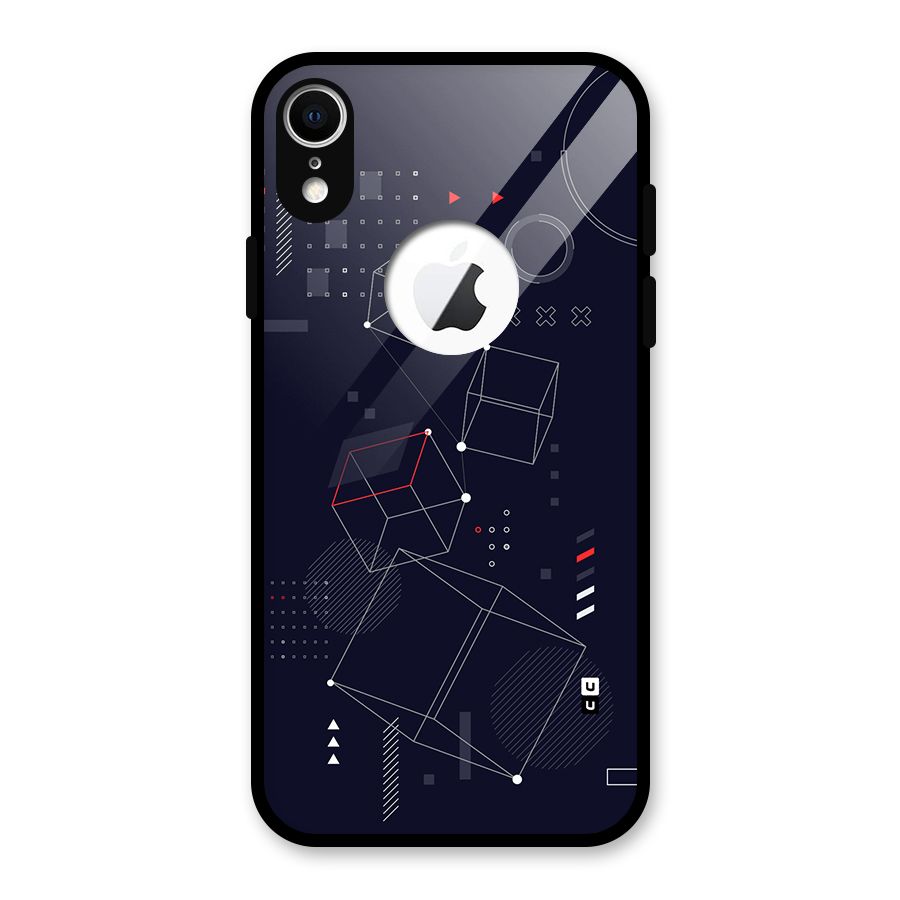 Royal Abstract Shapes Glass Back Case for iPhone XR Logo Cut