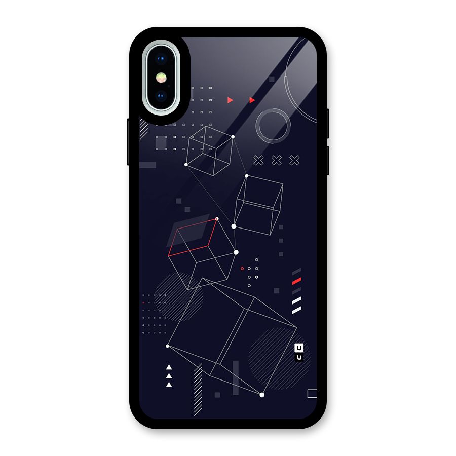Royal Abstract Shapes Glass Back Case for iPhone XS