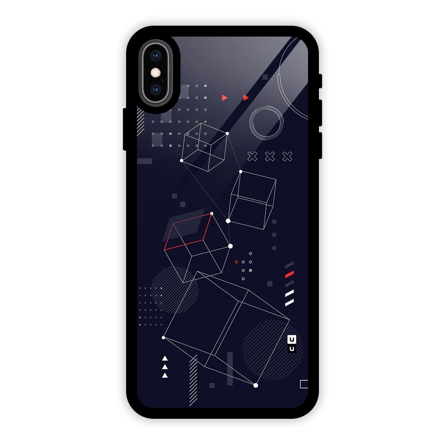 Royal Abstract Shapes Glass Back Case for iPhone XS Max