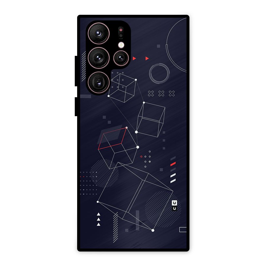 Royal Abstract Shapes Metal Back Case for Galaxy S22 Ultra 5G