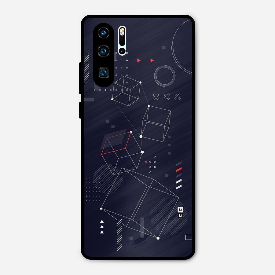 Royal Abstract Shapes Metal Back Case for Huawei P30 Pro