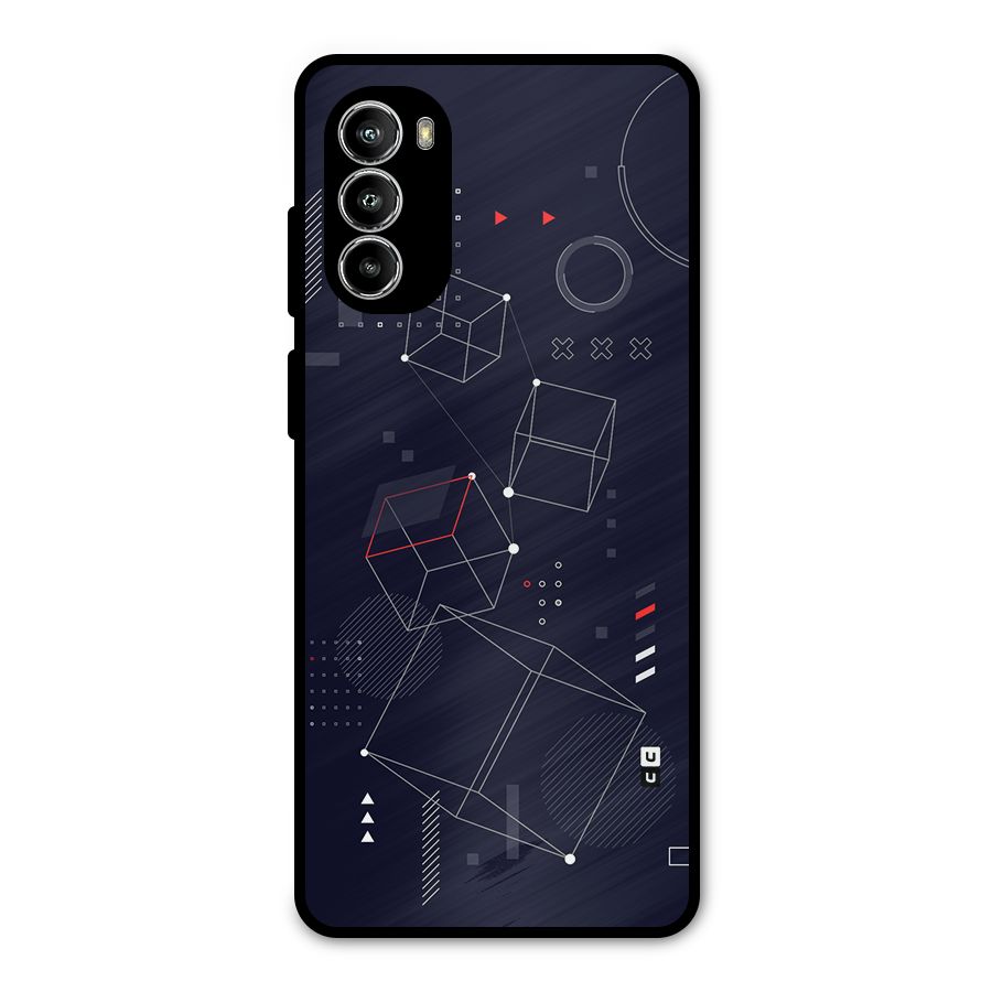 Royal Abstract Shapes Metal Back Case for Moto G52