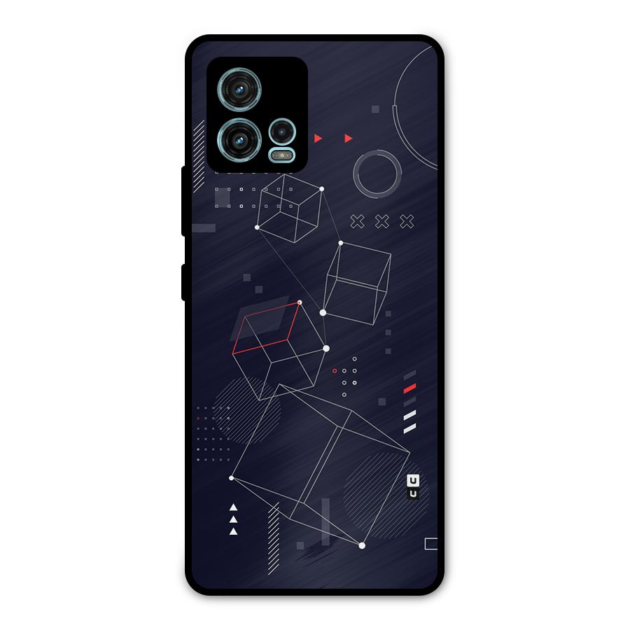 Royal Abstract Shapes Metal Back Case for Moto G72