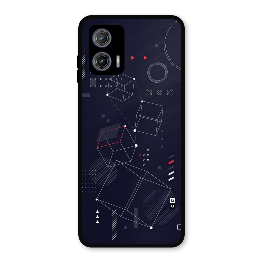 Royal Abstract Shapes Metal Back Case for Moto G73
