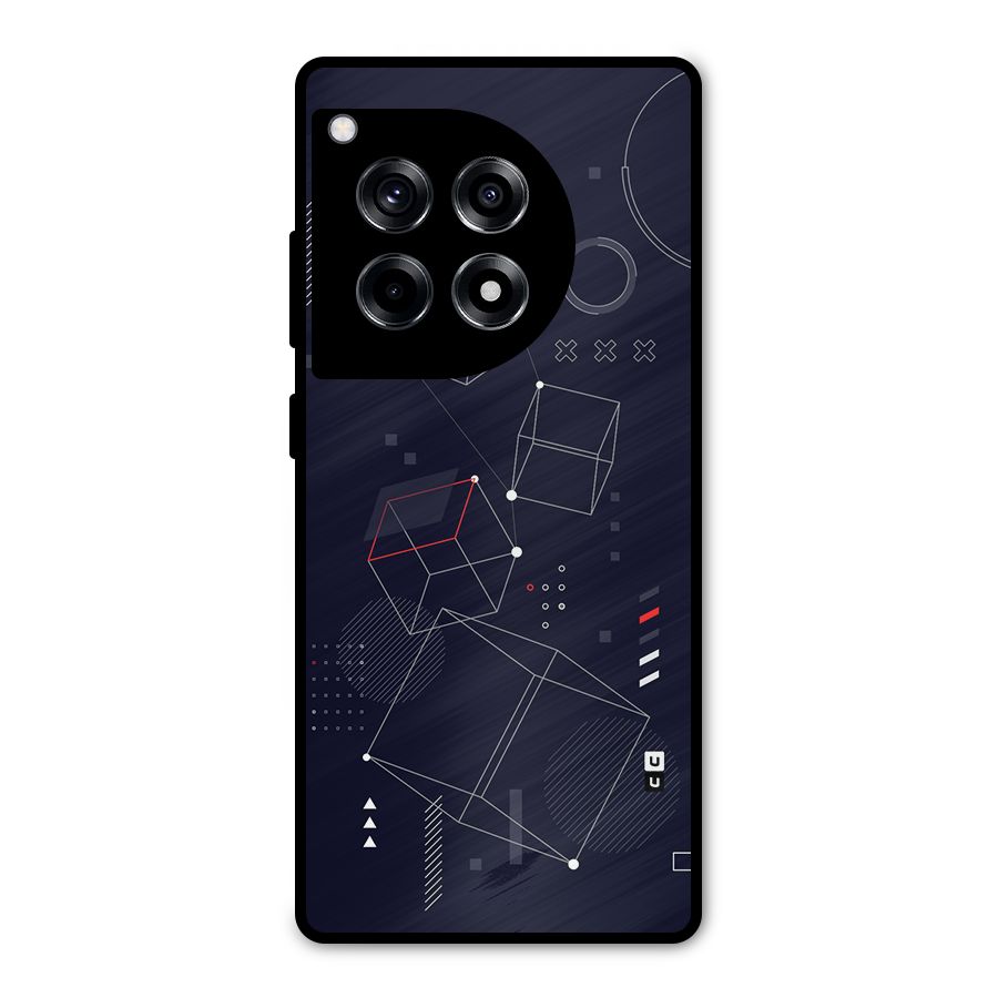 Royal Abstract Shapes Metal Back Case for OnePlus 12R