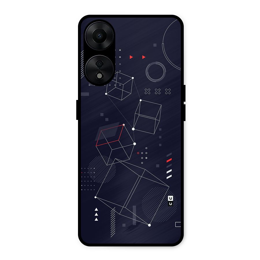 Royal Abstract Shapes Metal Back Case for Oppo A78 5G