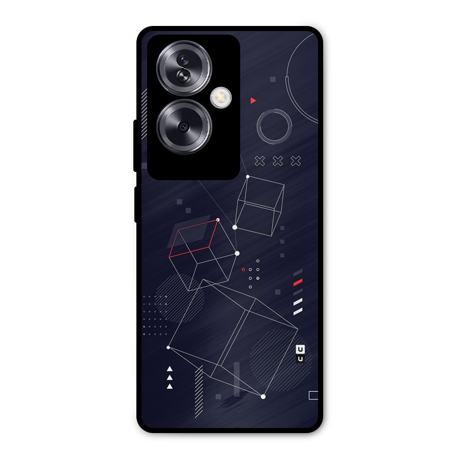 Royal Abstract Shapes Metal Back Case for Oppo A79 5G