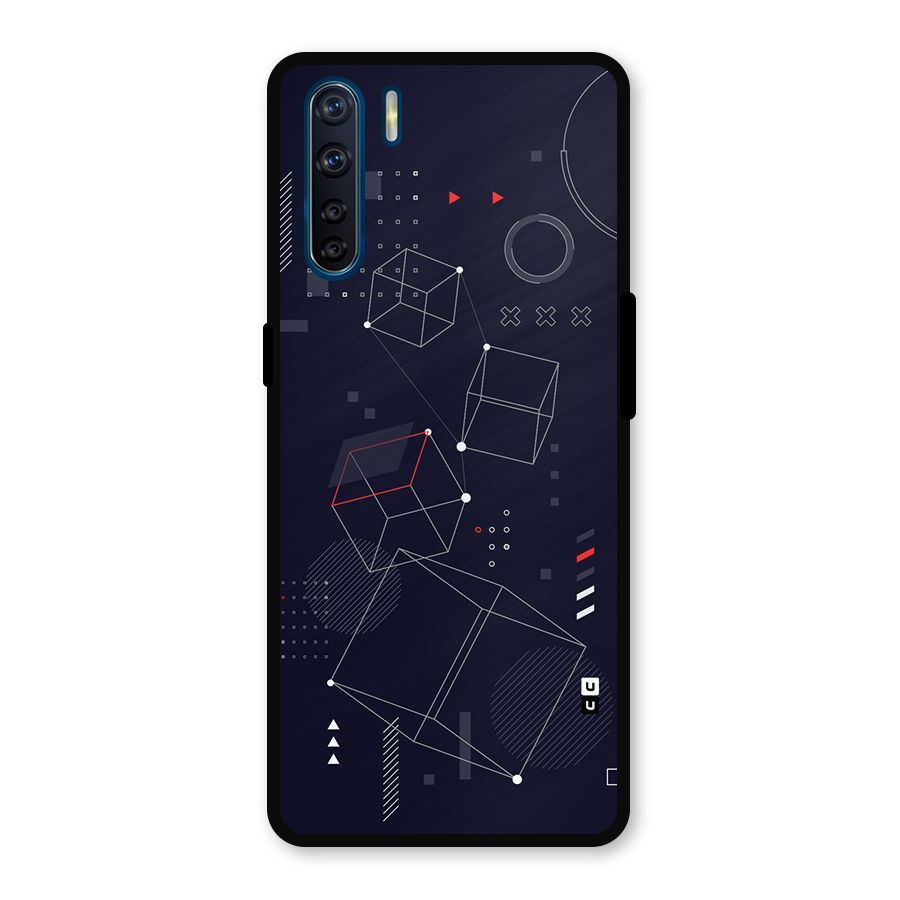 Royal Abstract Shapes Metal Back Case for Oppo F15