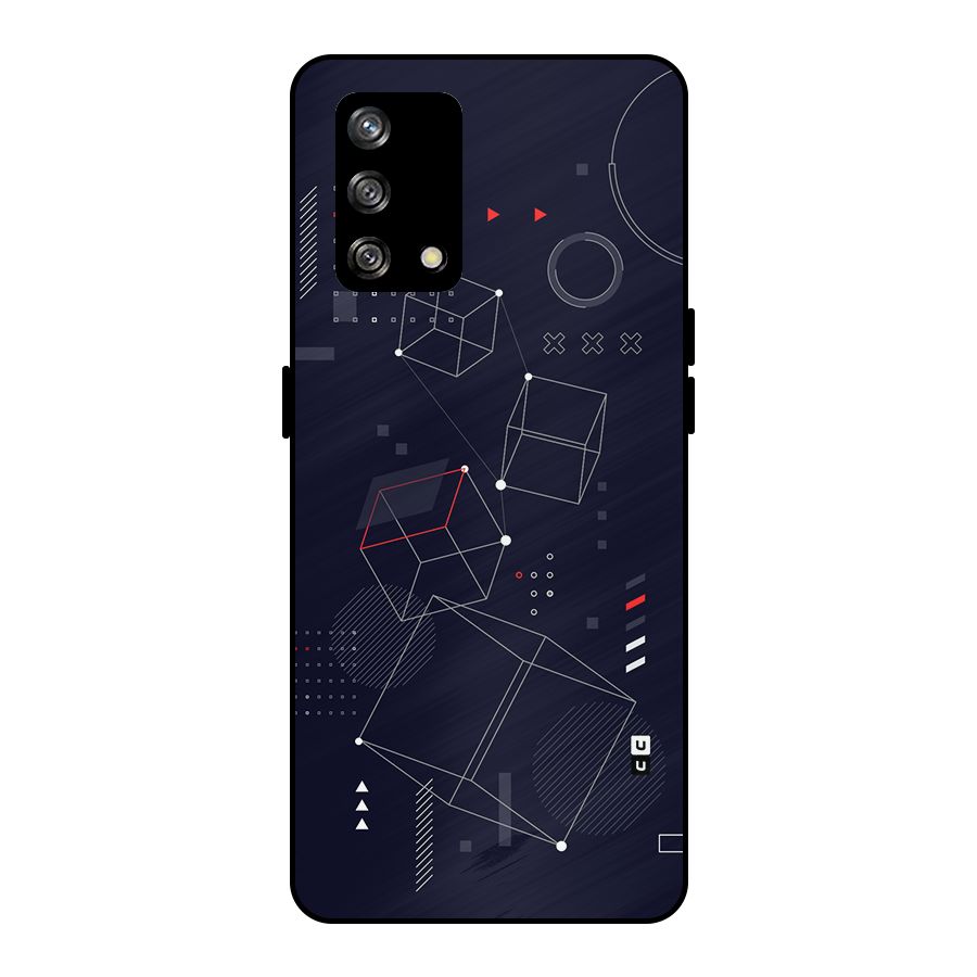 Royal Abstract Shapes Metal Back Case for Oppo F19s