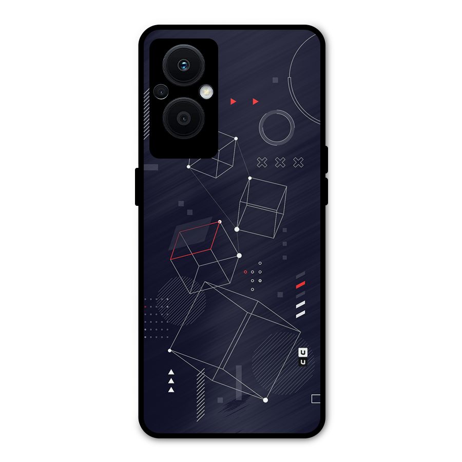 Royal Abstract Shapes Metal Back Case for Oppo F21 Pro 5G