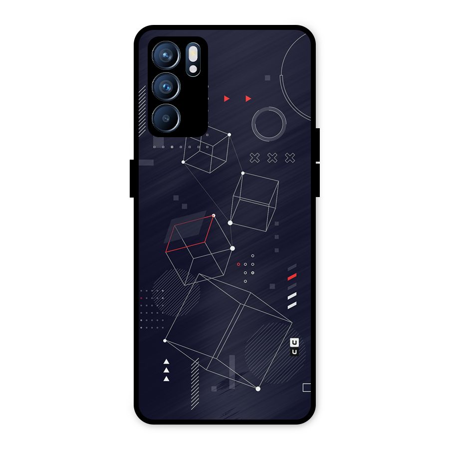 Royal Abstract Shapes Metal Back Case for Oppo Reno6 5G
