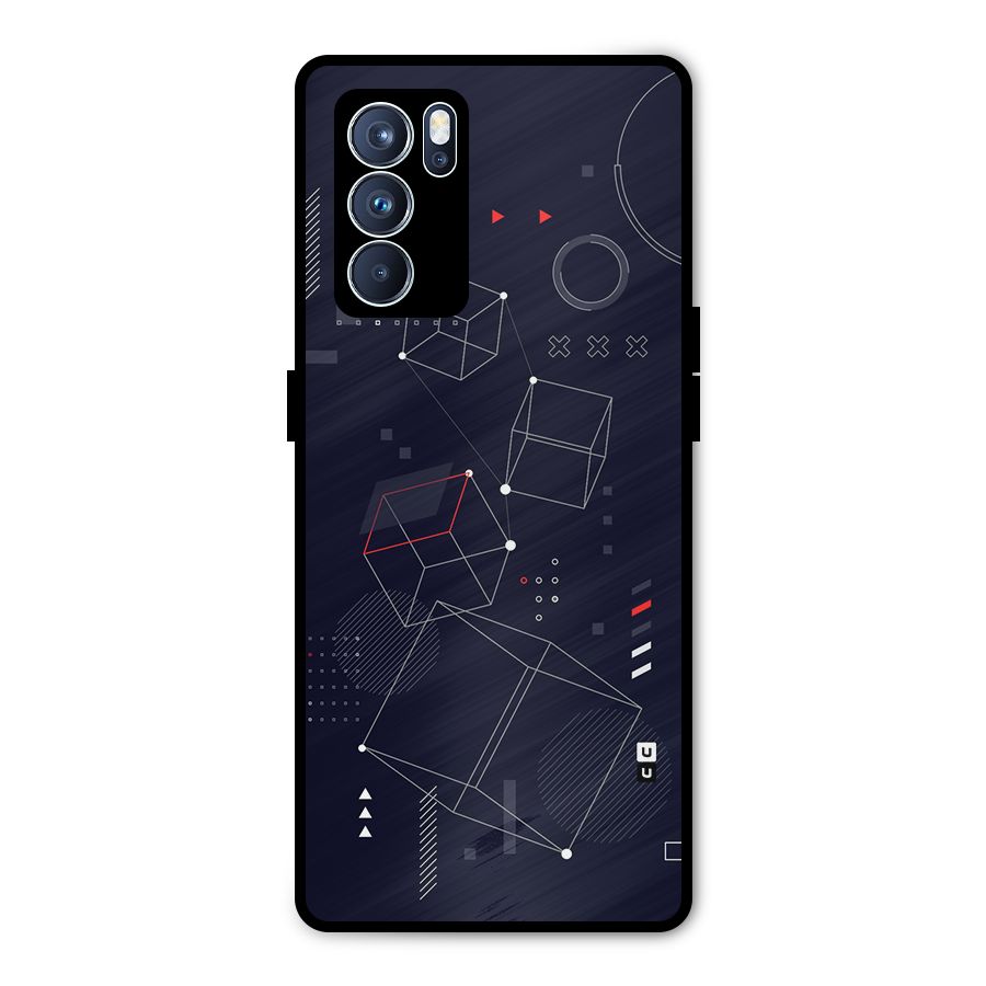 Royal Abstract Shapes Metal Back Case for Oppo Reno6 Pro 5G