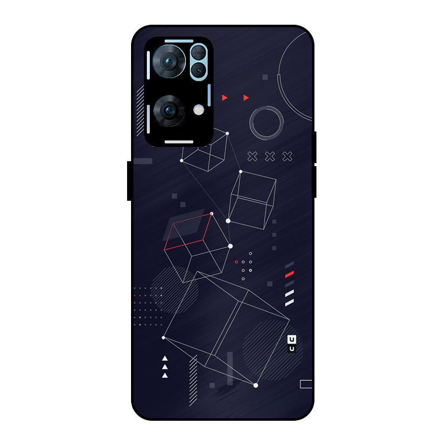 Royal Abstract Shapes Metal Back Case for Oppo Reno7 Pro 5G