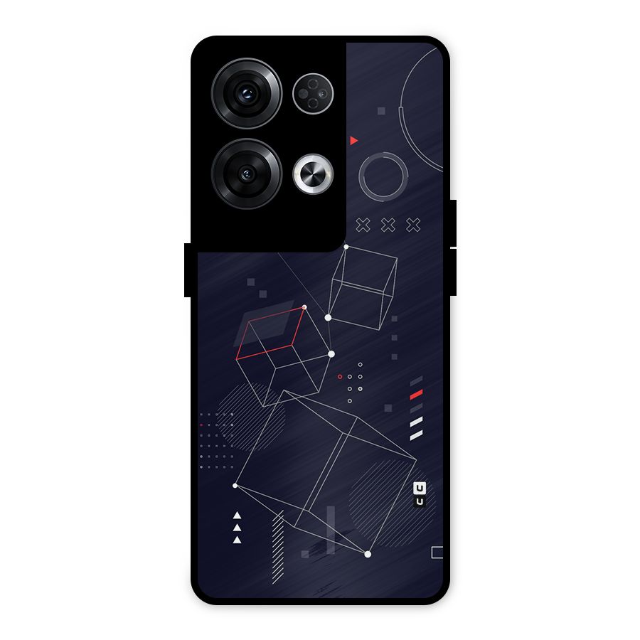 Royal Abstract Shapes Metal Back Case for Oppo Reno8 Pro 5G