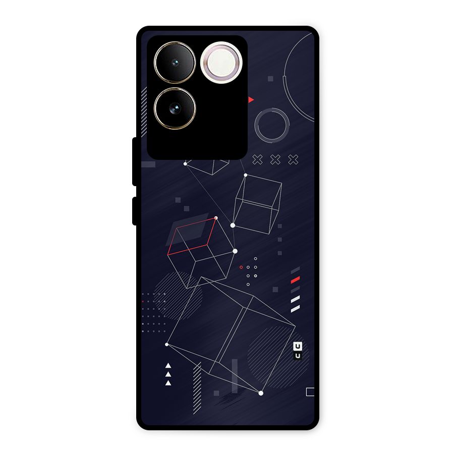 Royal Abstract Shapes Metal Back Case for Vivo T2 Pro