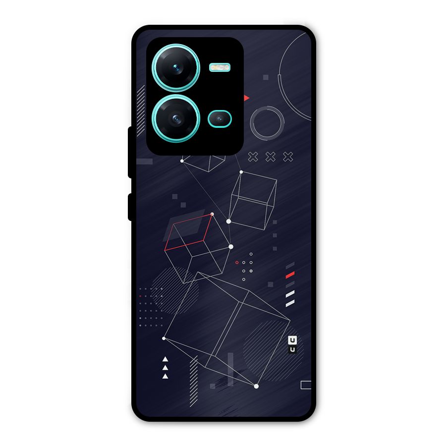 Royal Abstract Shapes Metal Back Case for Vivo V25