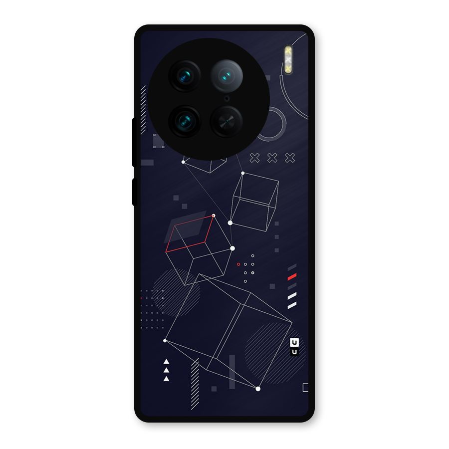 Royal Abstract Shapes Metal Back Case for Vivo X90 Pro