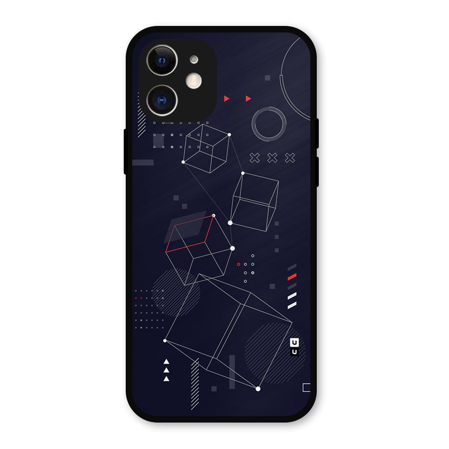Royal Abstract Shapes Metal Back Case for iPhone 12