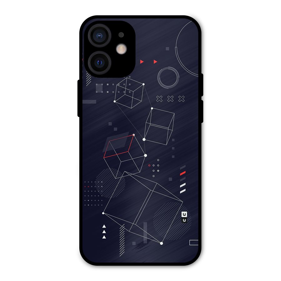 Royal Abstract Shapes Metal Back Case for iPhone 12 Mini
