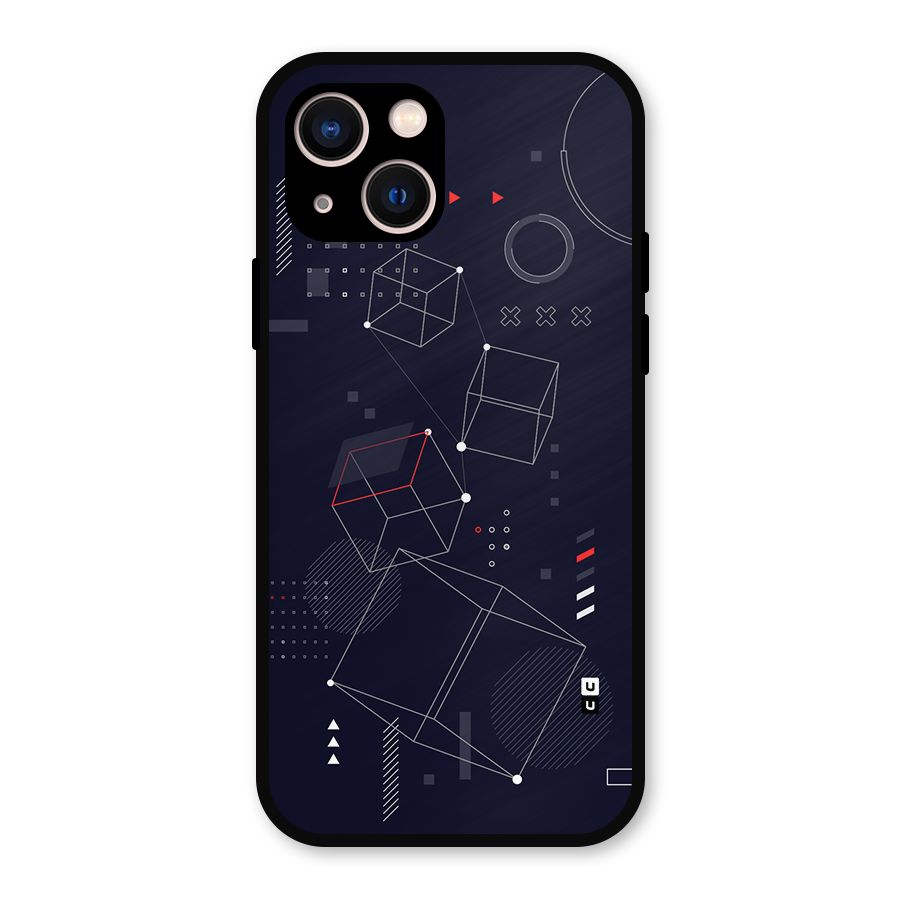 Royal Abstract Shapes Metal Back Case for iPhone 13