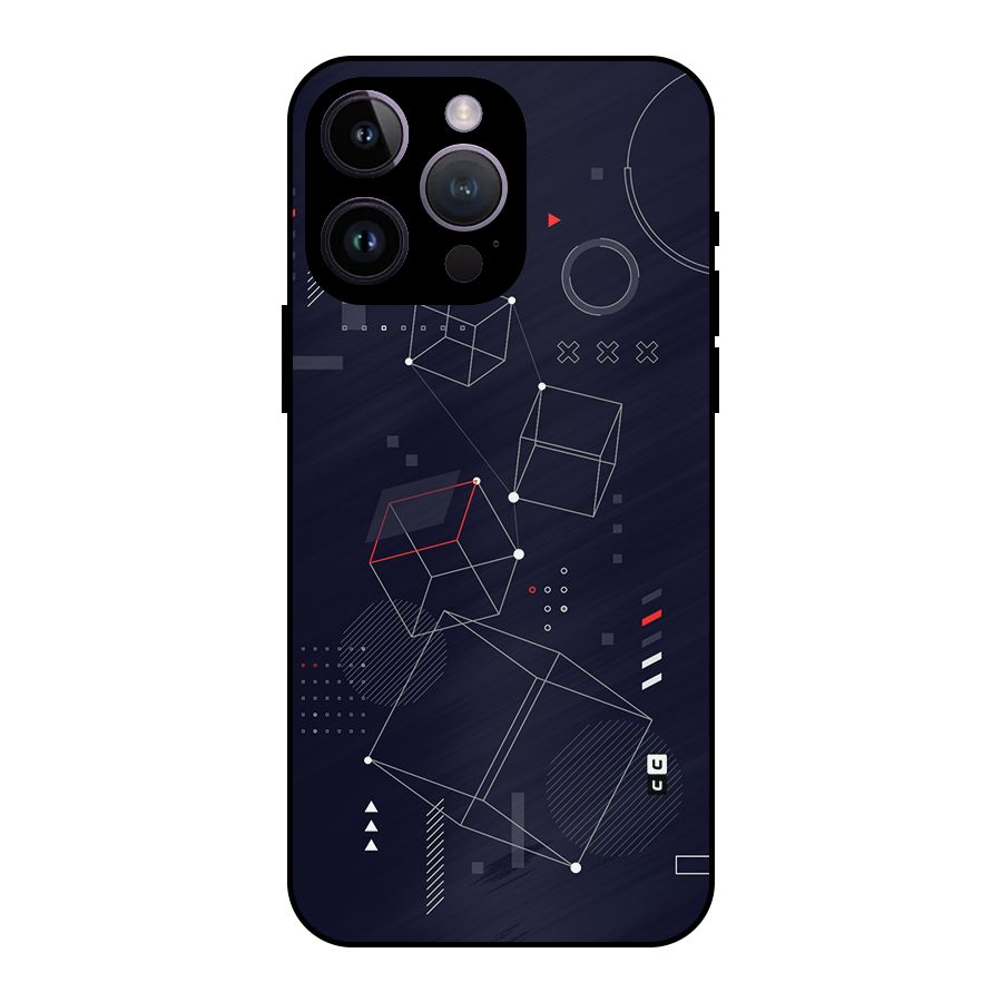 Royal Abstract Shapes Metal Back Case for iPhone 14 Pro Max