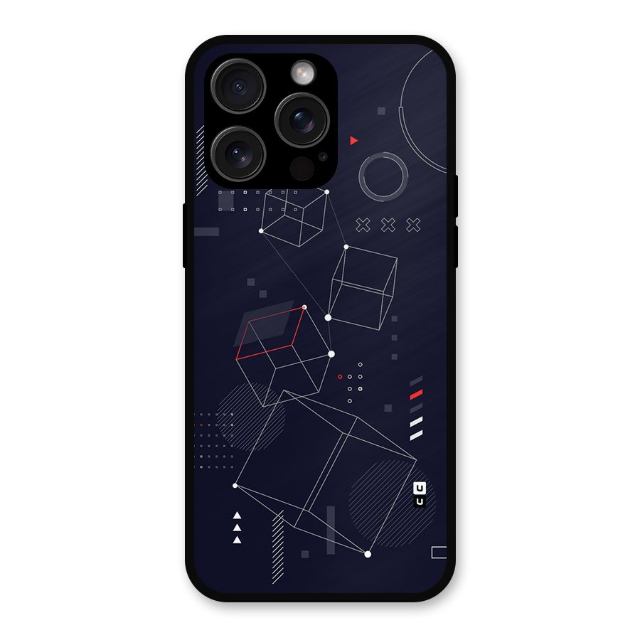 Royal Abstract Shapes Metal Back Case for iPhone 15 Pro Max