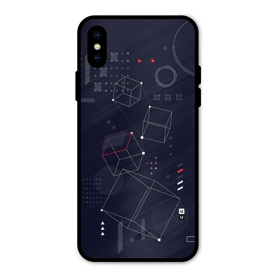 Royal Abstract Shapes Metal Back Case for iPhone X