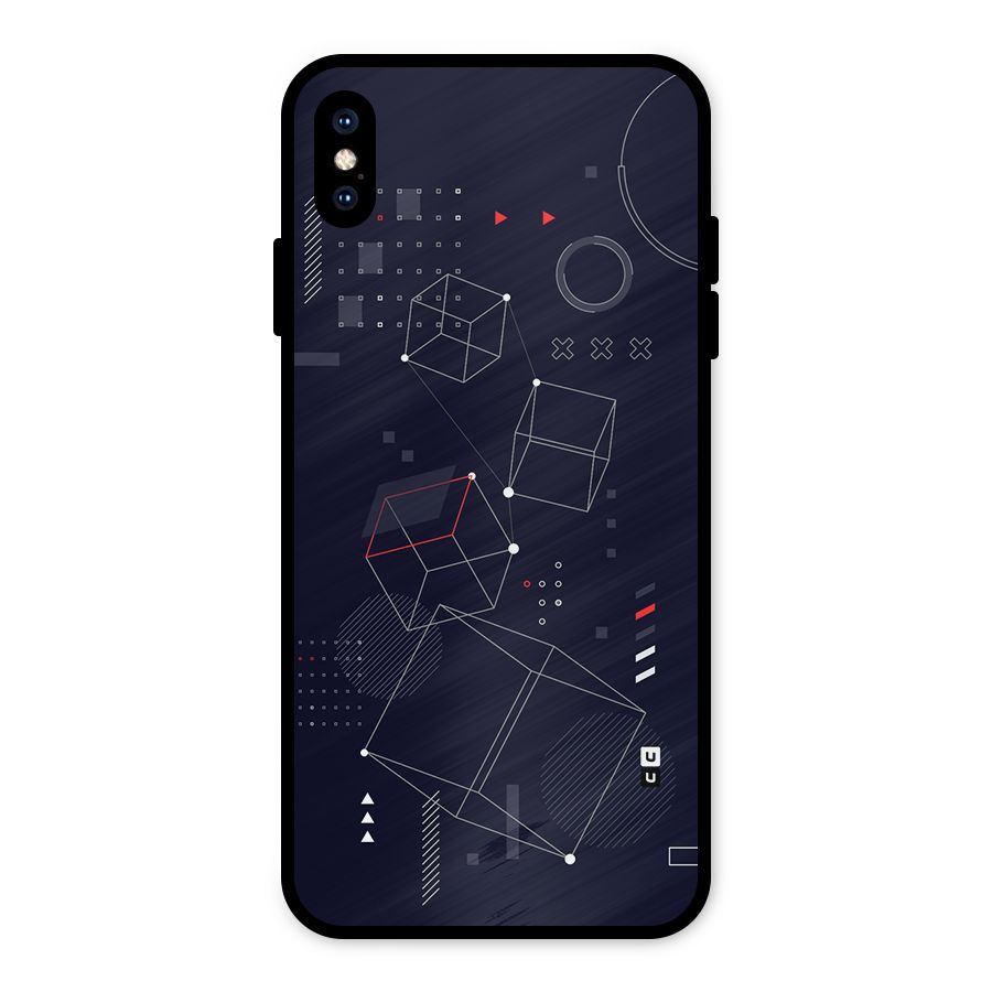 Royal Abstract Shapes Metal Back Case for iPhone XS Max
