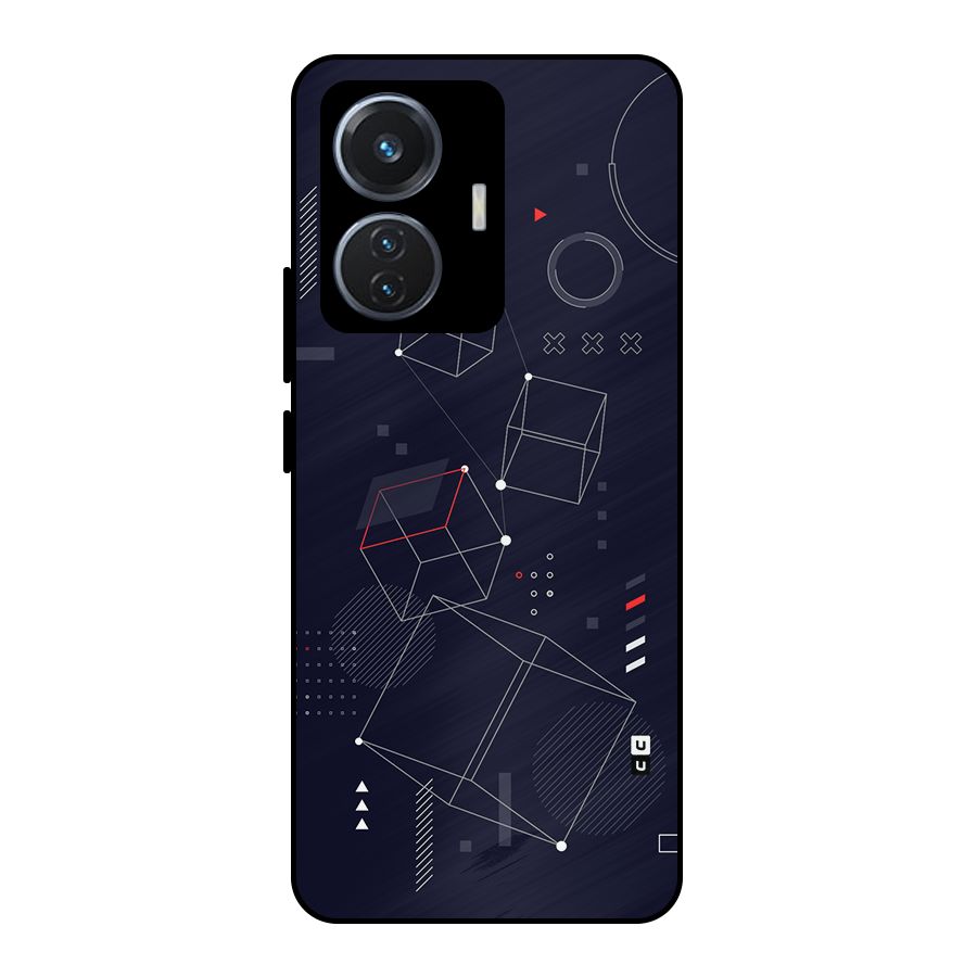 Royal Abstract Shapes Metal Back Case for iQOO Z6 44W
