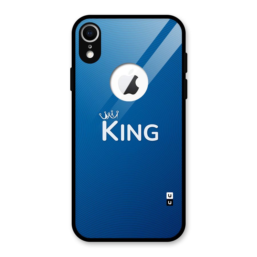 Royal King Glass Back Case for iPhone XR Logo Cut