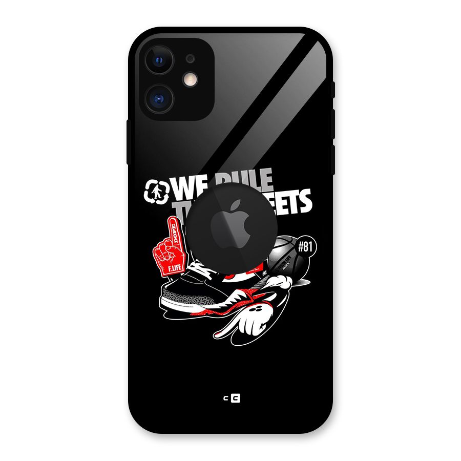 Rule The Streets Glass Back Case for iPhone 11 Logo Cut