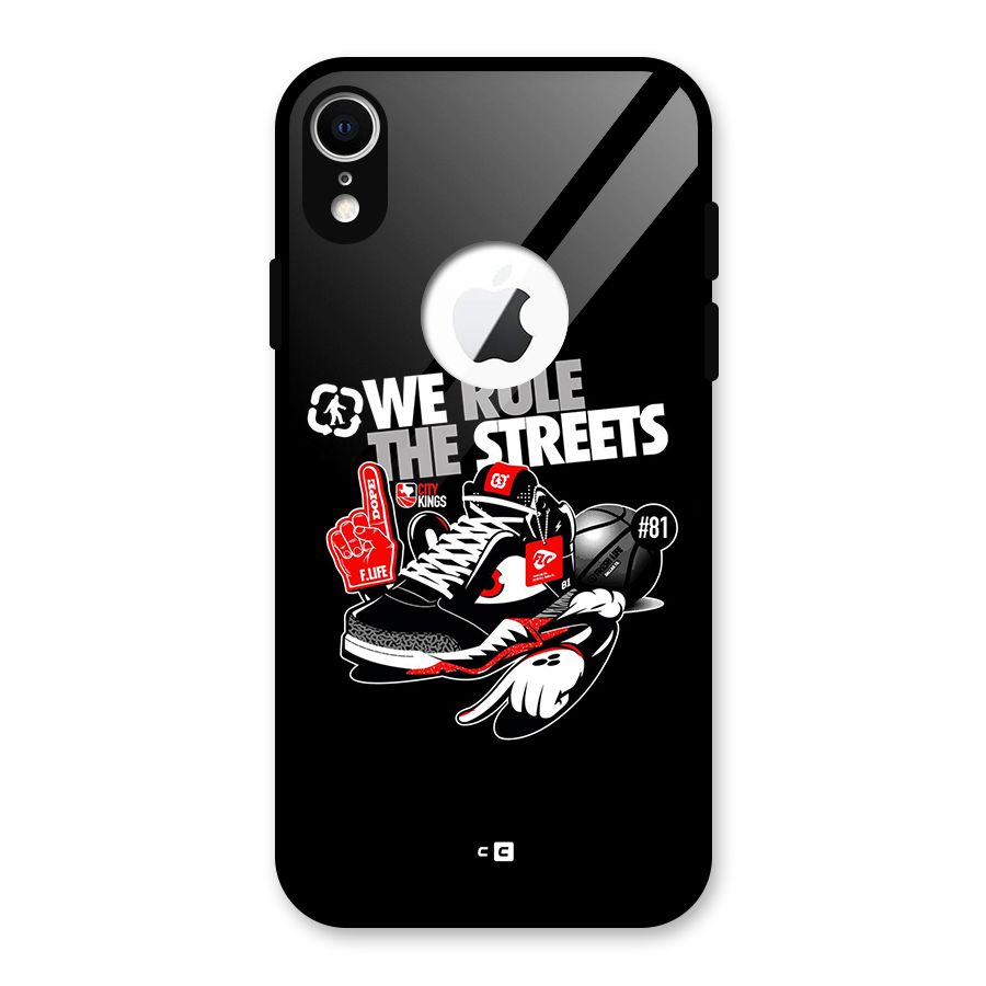 Rule The Streets Glass Back Case for iPhone XR Logo Cut