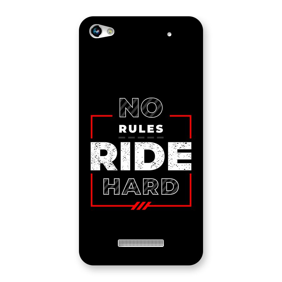 Rules Ride Hard Back Case for Canvas Hue 2 A316